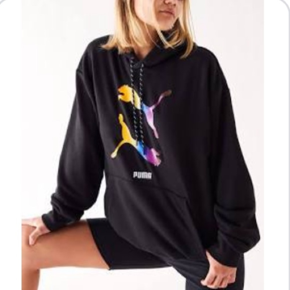 NWT Puma Pride Hoodie Women’s Black Size M Sweatshirt Pullover